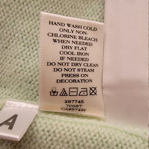 Ann Taylor Rhinestone Beaded Mint Green Sweater, Wool blend, Size XS, NWT - Picture 13 of 14